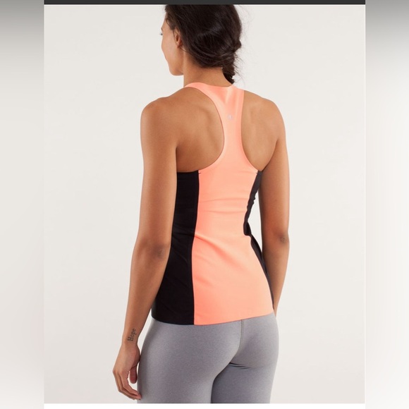 Lululemon Surf Cool Racerback Bonded Pop Orange and Black Tank Top 6 - Picture 6 of 9